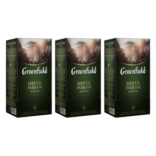 Чай черный пакетированный Greenfield Silver Fujian 3 упаковки по 25 пакетиков