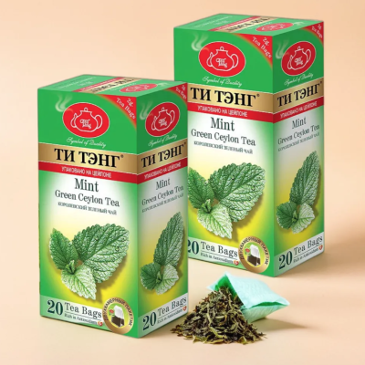 Чай зеленый Ти Тэнг с мятой 20 пакетов 2 штуки