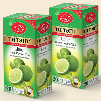 Чай зеленый Ти Тэнг с лаймом 20 пакетов 2 штуки