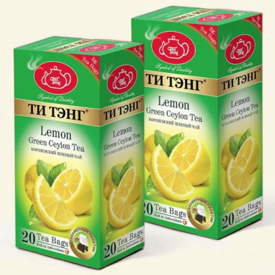 Чай зеленый Ти Тэнг с лимоном 20 пакетов 2 штуки