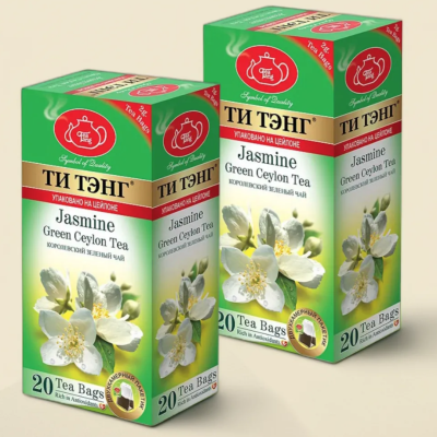 Чай зеленый Ти Тэнг с жасмином 20 пакетов 2 штуки