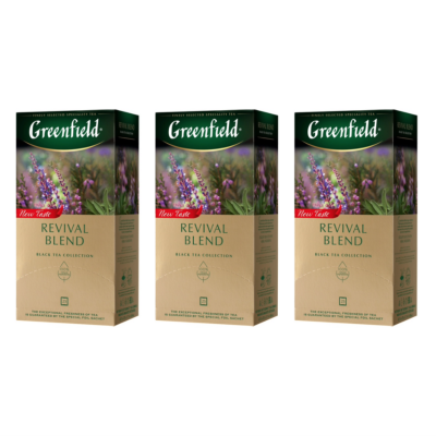 Чай черный Greenfield Revival Blend 25 пакетиков 3 штуки