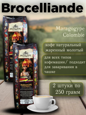 Кофе молотый Brocelliande Maragogype Colombie 250 грамм 2 штуки