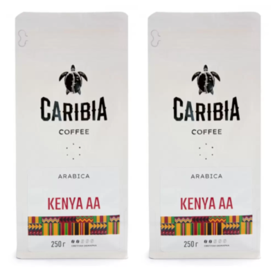 Кофе в зернах Карибия Кения 250 грамм 2 штуки