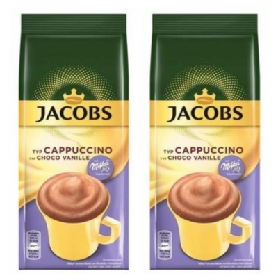 Спайка Кофейный напиток Якобс Капучино Шоколад с ванилью пакет 500 грамм, 2 штуки