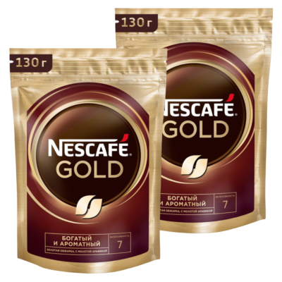 Кофе растворимый Nescafe Gold 130 грамм 2 штуки