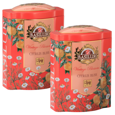 Чай черный Basilur Винтажные цветы «Цитрусовое наслаждение»100 грамм 2 штуки
