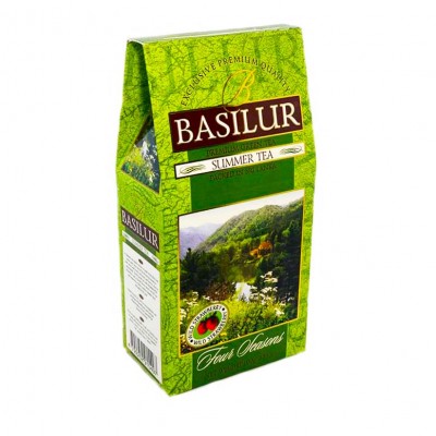 Чай зеленый Базилур Летний с земляникой 100 грамм