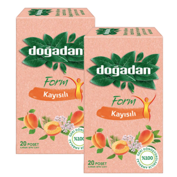 Чай турецкий Dogadan с абрикосом 20 пакетиков 2 штуки