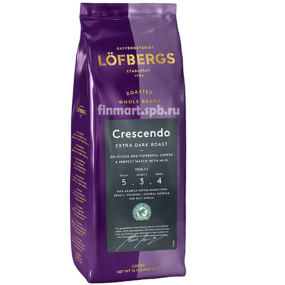 Кофе в зернах Lofbergs Crescendo 400 грамм