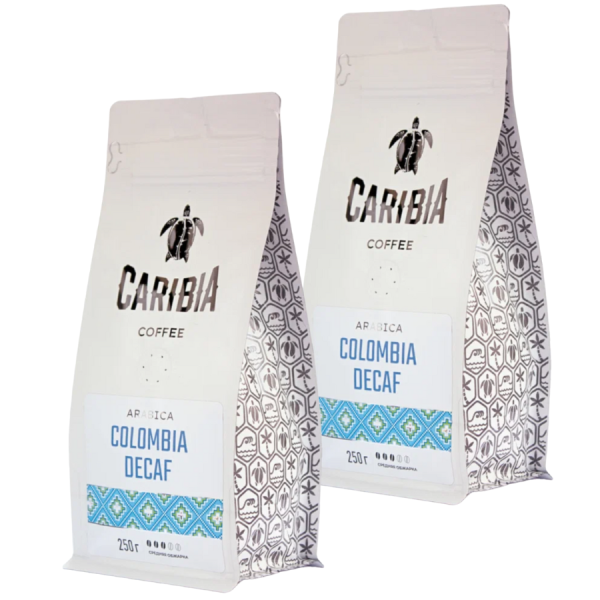 Кофе в зернах Caribia Arabica Colombia Decaf 250 грамм 2 штуки