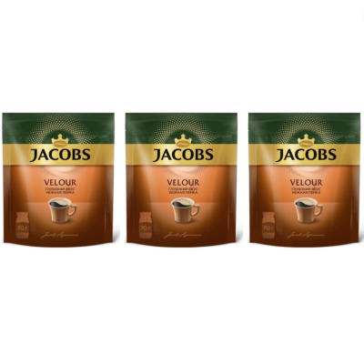 Кофе растворимый Jacobs Velour 70 грамм пакет*3