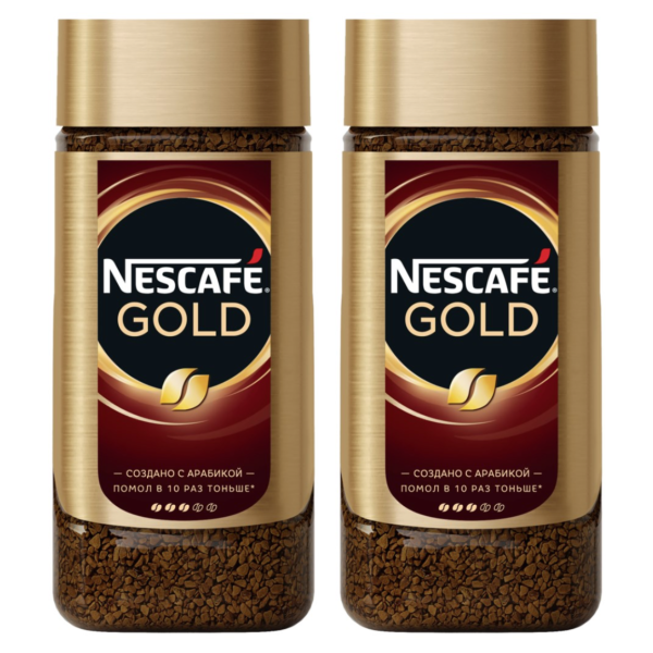 Кофе растворимый Nescafe Gold 190 грамм ст/б 2 штуки