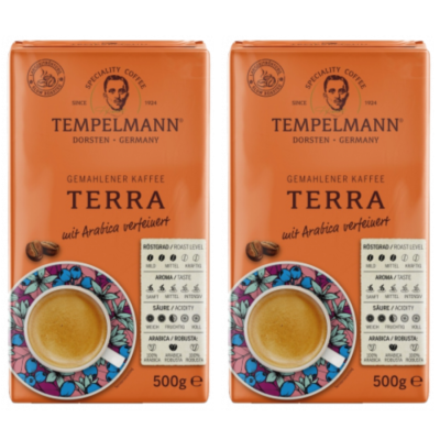 Кофе молотый Tempelmann TERRA 500 грамм 2 штуки