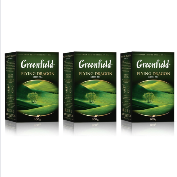 Чай листовой Гринфилд Флаин Драгон 100 грамм 3 штуки