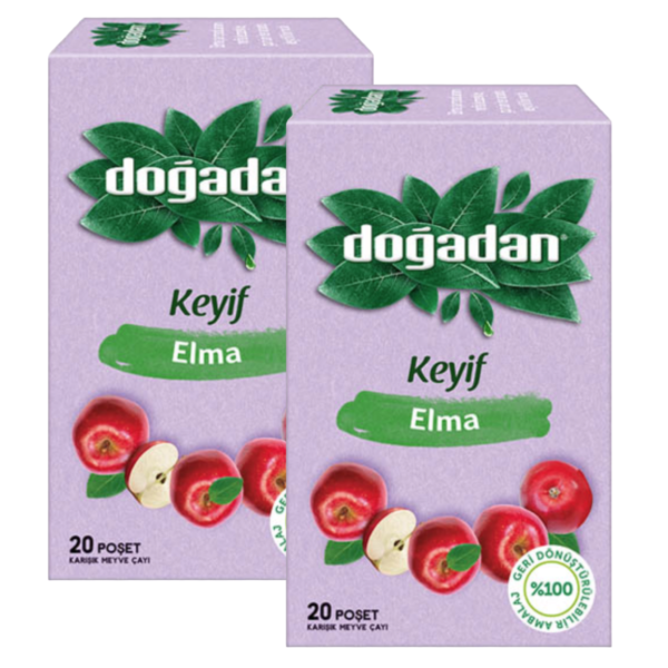 Чай турецкий Dogadan с яблоком 20 пакетиков 2 штуки