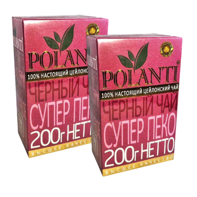 Чай черный листовой Поланти SUPER PEKOE 200 грамм 2 штуки