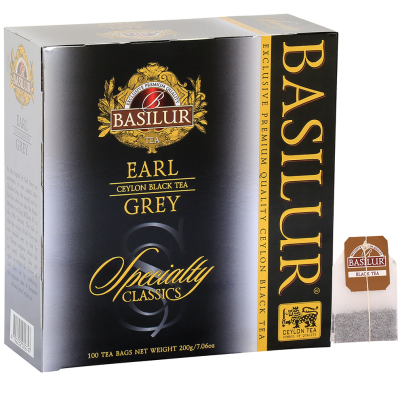 Чай черный Базилур Эрл Грей 100 пакетов, Избранная Классика