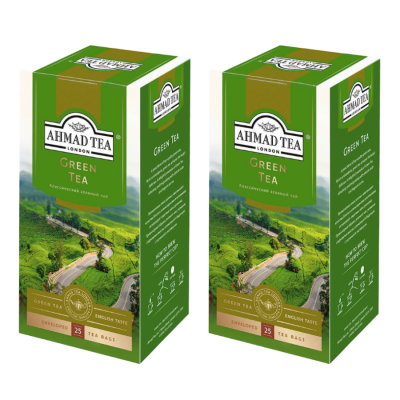 Чай зеленый  Ахмад 25 пакетиков 2 штуки